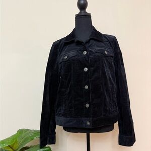 Black Corduroy Trucker Jacket Style & Co Size M